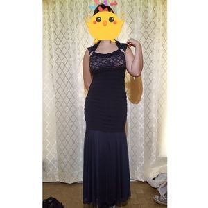 R&M Richard's Formal Navy Blue Gown/Dress
